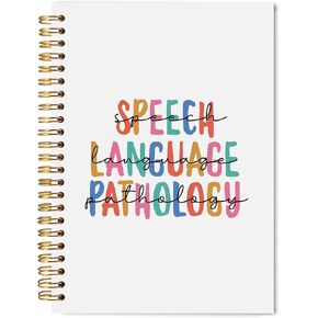 Welshower SLP دفتر ملاحظات حلزوني لعلم أمراض النطق واللغة، هدايا معالج النطق، مجلة العلاج للنساء، دفتر العلاج للمعالج، هدايا SLP للنساء، 5.5 × 8.3 بوصة in Kuwait