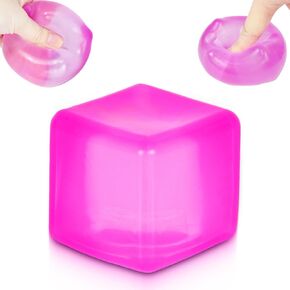 Transparent Ice Cube Squishy Toy, 5cm(1.98") Clear Stress Cube, Soft Sensory Fidget Toy for Anxiety Relief and Focus for Kids Youth Adults, Portable Squishy Ball in Saudi Arabia