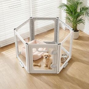 Acrylic Portable Dog Playpen Indoor, Clear Dog Play Pen Indoors Puppy Playpen Indoor Easy Assemble 24" Octagon Guinea Pig Rabbit Bunny Small Animal Pet Playpen, Puppy Play Pen for Indoors Small Doggy in Saudi Arabia
