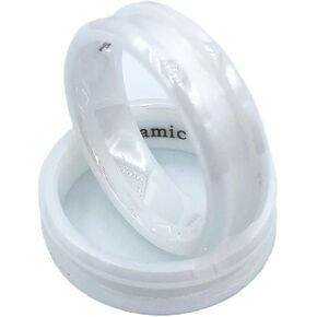 White Ceramic Ring Blank (8mm) (6.5) in Kuwait