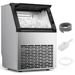 COWSAR Commercial Ice Machine, 100Lbs/24H Stainless Steel Undercounter Ice Maker with 33Lbs Storage Capacity, Self-Cleaning Freestanding Ice Machine for Home, Bar, Restaurant, Office, Outdoor in Kuwait