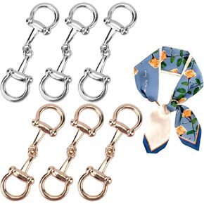 10 قطع من الوشاح بمشبك معدني للوشاح الحريري، مشبك أنيق للوشاح الحريري ومشابك وشاحات للحصان وإكسسوارات دائرية للنساء in Kuwait