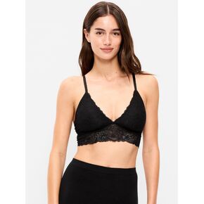 Old Navy Lace Longline Bralette - Light Black Heather in Kuwait