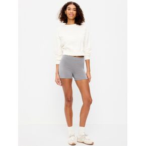شورت Old Navy عالي الخصر لراكبي الدراجات -- درزة داخلية 4 بوصة - Storm Cloud in Kuwait
