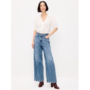 بنطال جينز Old Navy واسع الخصر عالي الخصر - غسيل متوسط in Kuwait