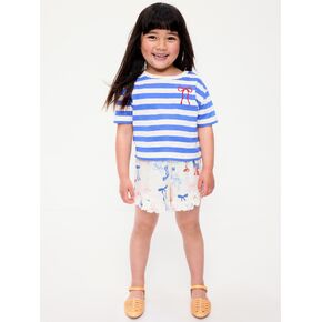 Old Navy Ribbed Ruffled Shorts for Toddler Girls - Bows in Kuwait