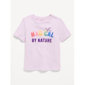 تي شيرت برسومات بأكمام قصيرة من Old Navy للفتيات الصغيرات - ليلك آيس in Kuwait