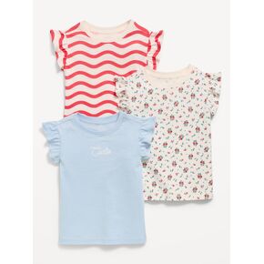 Old Navy Short Ruffle-Sleeves T-Shirt 3-Pack for Toddler Girls - Americana in Kuwait