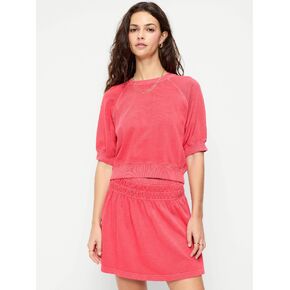Old Navy Short-Sleeve Cropped Raglan Sweatshirt - Red Buttons in Saudi Arabia