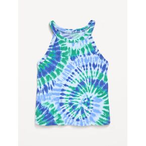 بلوزة بدون أكمام مضلعة للفتيات الصغيرات من Old Navy - مصبوغة باللون الأزرق in Kuwait