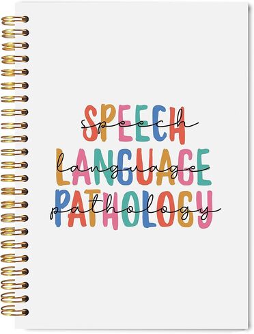 Welshower SLP دفتر ملاحظات حلزوني لعلم أمراض النطق واللغة، هدايا معالج النطق، مجلة العلاج للنساء، دفتر العلاج للمعالج، هدايا SLP للنساء، 5.5 × 8.3 بوصة in Kuwait