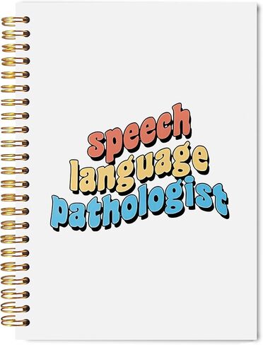 Welshower SLP دفتر ملاحظات حلزوني لعلم أمراض النطق واللغة، هدايا معالج النطق، مجلة العلاج للنساء، دفتر العلاج للمعالج، هدايا SLP للنساء، 5.5 × 8.3 بوصة in Kuwait