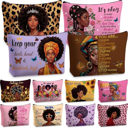 12 Pcs Christian Gifts for Women Christian Makeup Bags Bulk Christmas Group Gifts for Women Religious Bulk God Says You Are Cosmetic Bags with Inspirational Bible Verse(Elegant Style) in Saudi Arabia