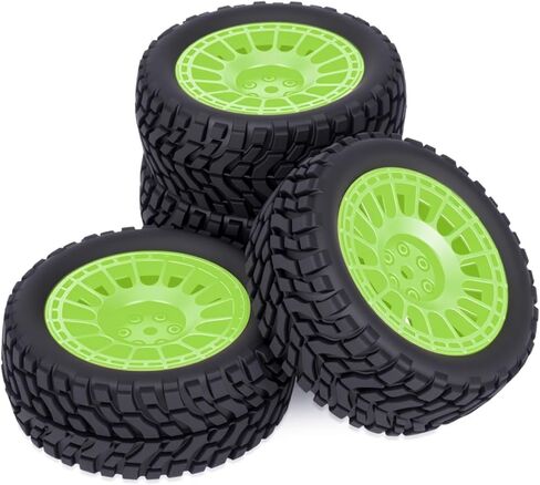 4PCS RC Rally Car Tyres 12mm Hex Hub Wheel Rims Tires NOT Pre-Glued for 1/16 1/14 1/12 1/10 Scale Off Road Buggy On-Road Touring Car Upgrade Parts (White) in Saudi Arabia