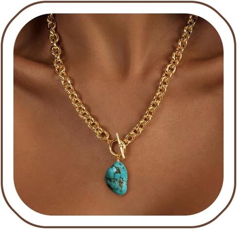 IMBOS 14K Gold Plated Chunky Chain Choker Necklaces for Women Chunky Gold Necklace Tennis Necklace for Women CZ Love Chain Cuban Link Choker Jewelry Gifts in Saudi Arabia