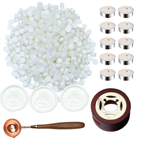 Sealing Wax Beads Kit, Atopbb 300pcs Mixed Purple Color Wax Seal Beads, 1pcs Wooden WaxSeal Warmer, 1pcs Melted Spoon and 10pcs Tea Candles for WaxSealing Stamp Kit (300, Purple) in Saudi Arabia