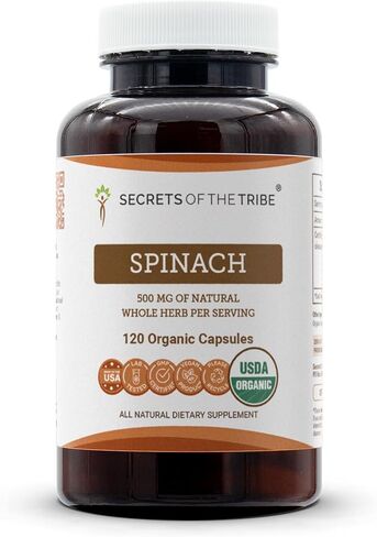 Secrets of the Tribe Spinach، 60 كبسولة، 1000 مجم، أوراق السبانخ العضوية (Spinacia oleracea) المجففة من وزارة الزراعة الأمريكية (60 كبسولة) in Saudi Arabia