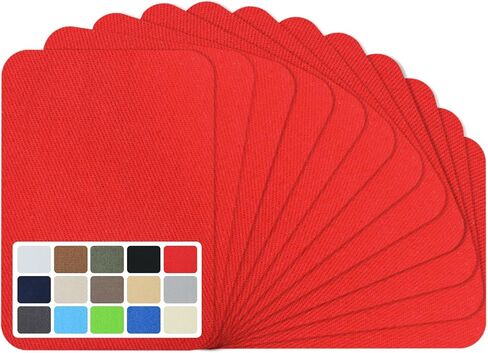 12 Pcs Premium Quality Fabric Iron on Patches, 100% Cotton Repair Patch, Inside & Outside Strong Glue for Clothes Pants Mending and Decorating, Size 3" x 4-1/4" (7.5 cm x 10.5 cm) Black in Saudi Arabia