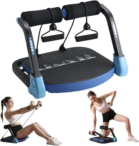 Ab Machine with Resistance Bands for Abdominal Exercise - 3 Levels Adjustable Sit-Up Exercise Equipment for Home Gym, Core & Full Body Workout in Saudi Arabia