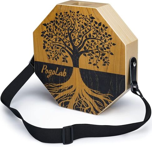 Three-tone Cajon, Portable Travel Drum Box with Adjustable Strap, Unique Appearance, Easy to Carry, for Home and Outdoor, Beautiful Percussion Instrument Gift (Green & White) in Saudi Arabia