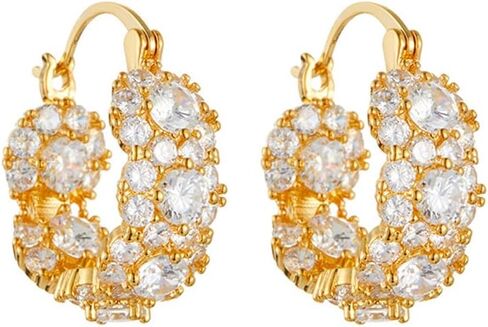 MIKAMU 14K Gold Hoop Earrings for Women CZ cubic zirconia Gold Plated dainty Hoop Earring for Women Jewelry in Saudi Arabia
