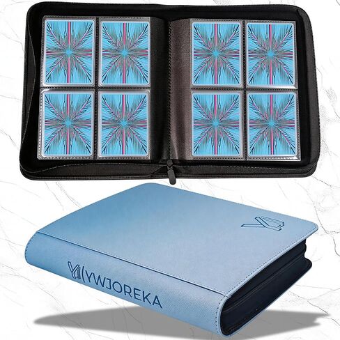 Toploader Binder 4 Pocket, Holds 128 Toploaders, Double-Sided Card Storage Binder for 3" x 4" Rigid Cards, PU Leather Album for Trading Cards & Sports Cards(black) in Saudi Arabia