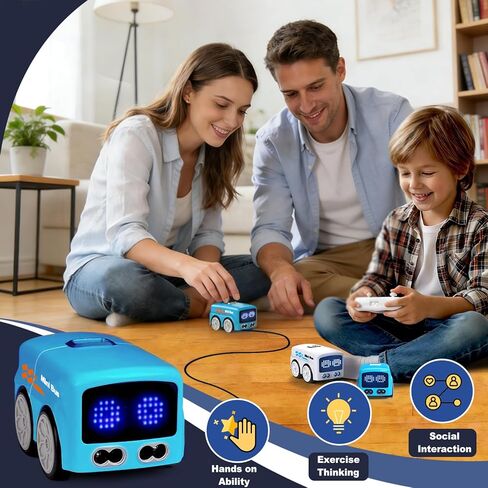 سيارة السحر يتبع الخط | حافلة صغيرة للإيماءات وجهاز التحكم عن بعد مع 6 أوضاع - المتابعة/الهروب/المسار/الموسيقى/العرض التوضيحي/جهاز التحكم عن بعد، لعبة تعليمية للعلوم والتكنولوجيا والهندسة والرياضيات للأطفال من عمر 3 إلى 8 سنوات، وقت لعب يزيد عن 60 دقيقة ( in Kuwait