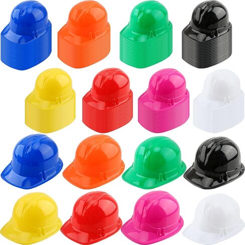 150 Pack Kids Plastic Construction Hat Bulk Worker Helmet Hard Hat Builder Hat for Boys Girls Construction Birthday Dress up Party Supplies in Saudi Arabia