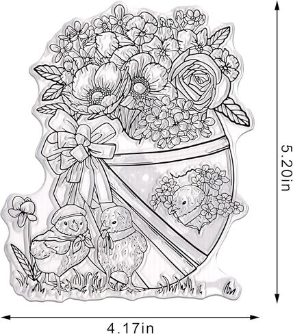 Easter Backgroud Clear Rubber Stamps for Card Making Decorative Easter Floral Wreath Rubber Transparent Silicone Stamp for DIY Scrapbooking Supplies Embossing Paper Card Album Decoration Craf in Saudi Arabia