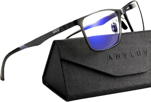 نظارات ANYLUV Blue Light للرجال، تخفف إجهاد العين وتحمي العين، نظارات Al-Mg المعدنية للكمبيوتر الأزرق لحجب الضوء in Kuwait