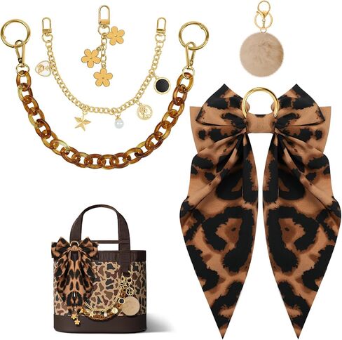 مجموعة من 5 قطع من إكسسوارات حقائب اليد YETI Camino 20/35/50 Carryall & Bogg Beach Tote Bag Decor Kit، فيونكة، كرة قطيفة، حلية زهور، كوبا وسلسلة زخرفية للفتيات والنساء in Kuwait