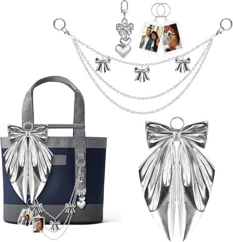 مجموعة من 5 قطع من إكسسوارات حقائب اليد YETI Camino 20/35/50 Carryall & Bogg Beach Tote Bag Decor Kit، فيونكة، كرة قطيفة، حلية زهور، كوبا وسلسلة زخرفية للفتيات والنساء in Kuwait