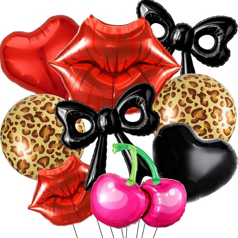 14 Pcs Valentines Day Balloons, Huge Red Pink Heart Lip Aluminum Foil Balloons for Valentine's Day, Birthday, Baby Shower, Wedding, Engagement Party Decoration Supplies in Saudi Arabia