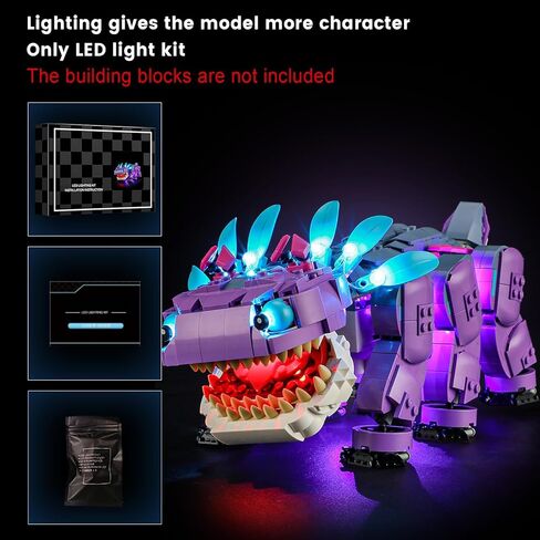 مصباح Vaodest Led لـ Lego 77077 Fortnite Klombo، التصميم والتكوين متوافق مع الطراز 77077 (إضاءة LED فقط، وليس مجموعة مكعبات البناء) in Kuwait