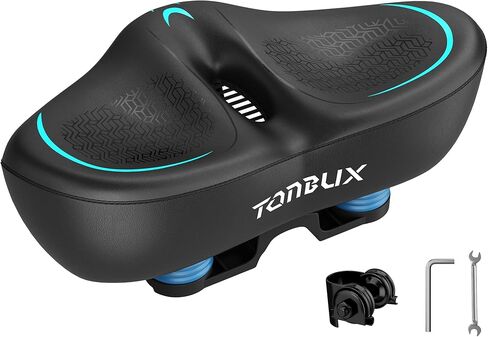 مقعد دراجة مريح من TONBUX، وسادة مقعد دراجة ناعمة للرجال والنساء، بديل مقعد دراجة قابل للتنفس متوافق مع Peloton، سرج دراجة مبطن لدراجة تمرين الطرق الجبلية MTB BMX in Kuwait