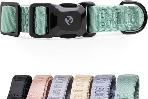 2026 New Edition, Fei & Eve MagEase Dog Collar - Patented Magnetic Buckles | Fur-Safe | Premium 210D Nylon | 450LB Escape-Proof | Adjustable Fit | Medium (Blush) in Saudi Arabia