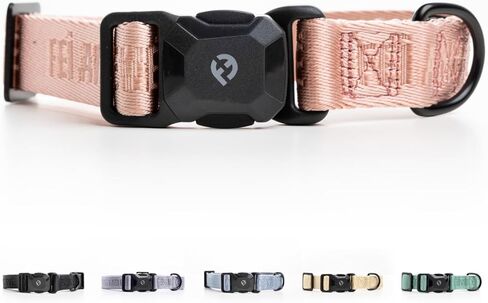 2026 New Edition, Fei & Eve MagEase Dog Collar - Patented Magnetic Buckles | Fur-Safe | Premium 210D Nylon | 450LB Escape-Proof | Adjustable Fit | Medium (Blush) in Saudi Arabia
