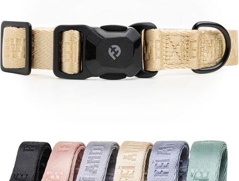 2026 New Edition, Fei & Eve MagEase Dog Collar - Patented Magnetic Buckles | Fur-Safe | Premium 210D Nylon | 450LB Escape-Proof | Adjustable Fit | Medium (Blush) in Saudi Arabia