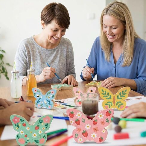 novabright 6 قطع بيضة عيد الفصح قطع خشبية غير مكتملة DIY بيضة عيد الفصح على شكل طاولة خشبية علامات حرفية وزخرفة شريحة خشبية لديكور المنزل الربيعي لوازم الحفلات الحرفية in Kuwait