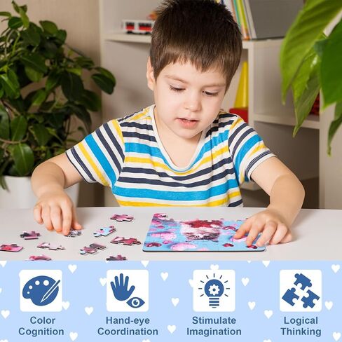 24PCS Valentines Day Cards for Kids School Classroom with Cat & Dog Jigsaw Puzzles Toys Birthday Gifts Party Favors for Toddlers Boys Girls Goodie Bag Stuffers Treat Bulk Valentine Day Exchange Gifts in Saudi Arabia