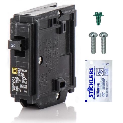Genuine Square D Homeline 30 Amp Circuit Breaker Kit (1 Pack), HOM130 Single Pole (1-Pole), 30A 120V, 10kAIC, UL Listed, Plug-in Standard for Load Center Panel Box, New Replacement in Saudi Arabia