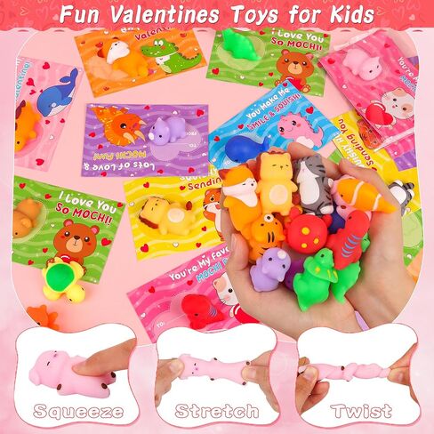 28 Pack Valentines Day Gifts for Kids Classroom, Valentines Cards with Valentines Sticky Man Toys School Exchange Gifts Heart Sticky Wall Climbing Men Stress Relief Toys Valentines Party Favors Prizes in Saudi Arabia