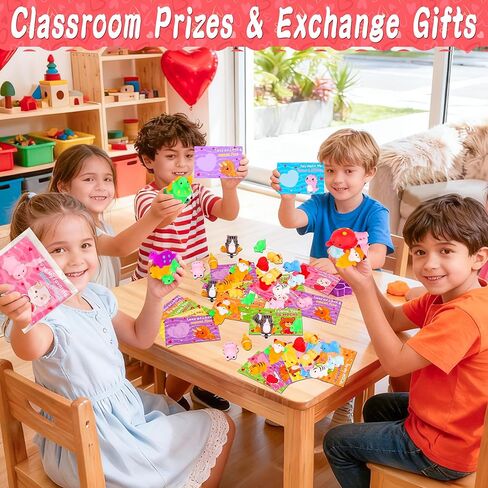 28 Pack Valentines Day Gifts for Kids Classroom, Valentines Cards with Valentines Sticky Man Toys School Exchange Gifts Heart Sticky Wall Climbing Men Stress Relief Toys Valentines Party Favors Prizes in Saudi Arabia