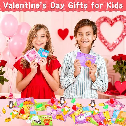 28 Pack Valentines Day Gifts for Kids Classroom, Valentines Cards with Valentines Sticky Man Toys School Exchange Gifts Heart Sticky Wall Climbing Men Stress Relief Toys Valentines Party Favors Prizes in Saudi Arabia