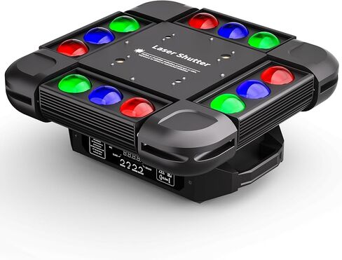 ضوء الرأس المتحرك، مصابيح FODEXAZY DJ 12LEDs 150W R/G/B/W Beam 4-in-1 Strobe Stage Light مع 16CH/64CH DMX512 والصوت المنشط لحفلات الزفاف ديسكو دي جي عيد الميلاد in Kuwait
