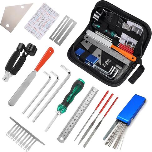 27Pcs Guitar Tool Kit,Guitar Accessories Gifts for Men,Guitar Repair Kit,Luthier Tools,Guitar Setup Kit for Ukulele Bass Mandolin Banjo Guitar,Guitar Maintenance Kit with Carry Bag in Saudi Arabia