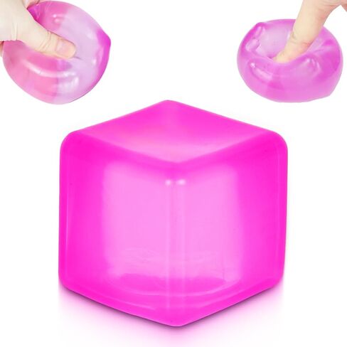 Transparent Ice Cube Squishy Toy, 5cm(1.98") Clear Stress Cube, Soft Sensory Fidget Toy for Anxiety Relief and Focus for Kids Youth Adults, Portable Squishy Ball in Saudi Arabia