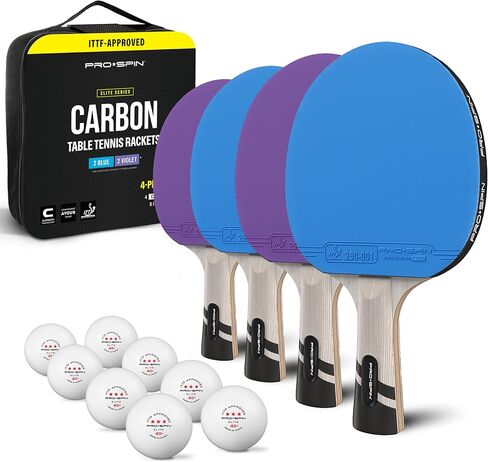 PRO-SPIN Ping Pong Paddles – ITTF Approved Professional Table Tennis Rackets with Carbon Fiber for Superior Control | 7-Ply Blade, Premium Rubber, 2.0mm Sponge in Saudi Arabia
