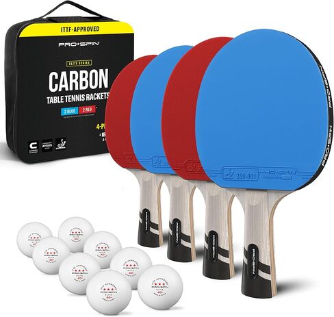 PRO-SPIN Ping Pong Paddles – ITTF Approved Professional Table Tennis Rackets with Carbon Fiber for Superior Control | 7-Ply Blade, Premium Rubber, 2.0mm Sponge in Saudi Arabia