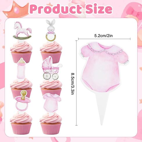 48Pcs Baby Boy Cupcake Toppers, Blue Baby Shower Cake Decorations for Boy Gender Reveal Birthday Party Decorations in Saudi Arabia